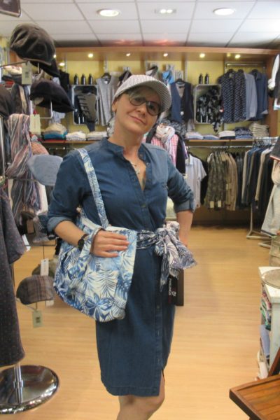 Jeanskleid von Fransa, Accessoires Schal, Tasche, Base-Cap