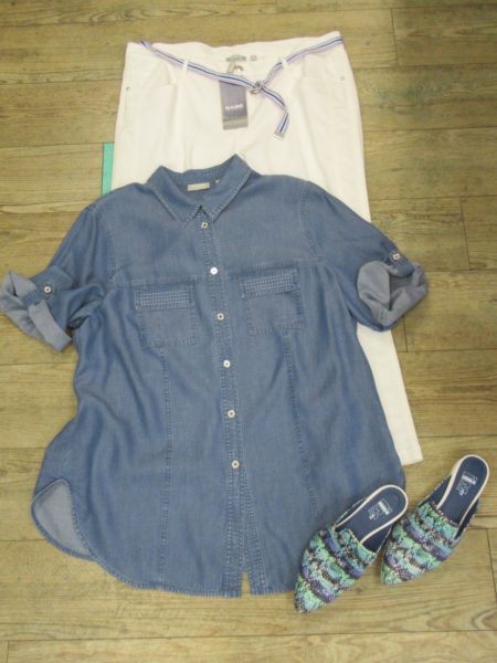 Bluse und Hose von Rabe, Schuhe von iiM77